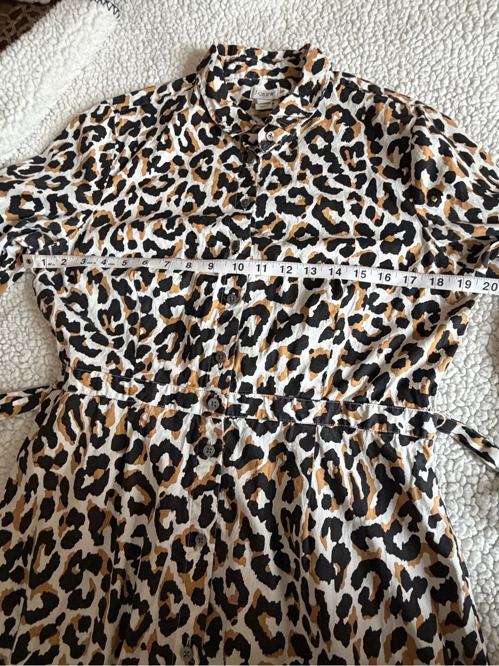 J. Crew Black and Tan Leopard Print Shirt Dress - Picture 4 of 6